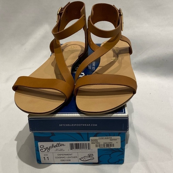 Seychelles Experiment Cognac (Tan) Leather Sandal, size 11 - Picture 3 of 6